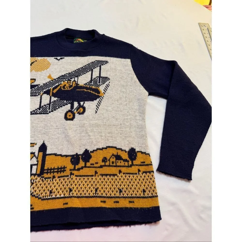 Alps Navy Blue Vintage Nordic Sweater Size Medium